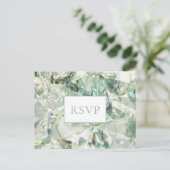 Invitation Carte Postale Sage Green Aventurine Gemstone Wedding RSVP (Debout devant)
