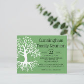 Invitation Carte Postale Sage Green Famille Retrouvailles Arbre Familial Si (Debout devant)