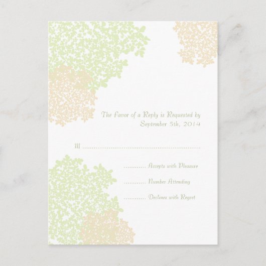 Invitation Carte Postale Sage & White Queen Anne's Lace Wedding RSVP (Devant)