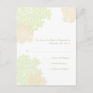 Invitation Carte Postale Sage & White Queen's Lace Wedding RSVP