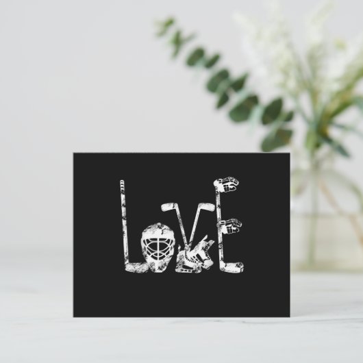 Invitation Carte Postale Saint Valentin Hockey Amour Cadeau Mignon Garçons (Debout devant)
