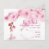 Invitation Carte Postale Sakura rose cerisier mariage chinois (Devant)