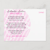 Invitation Carte Postale Salon des cheveux roses chauds Grand Ouverture (Dos)