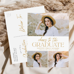 Invitation Carte Postale Salutations à la 3ème soirée de graduation photo d