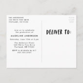 Invitation Carte Postale Salutations à la Grad Script Photo Graduation Part (Dos)