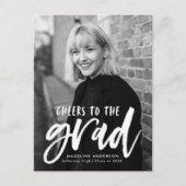 Invitation Carte Postale Salutations à la Grad Script Photo Graduation Part (Devant)