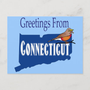 Invitation Carte Postale Salutations De Connecticut American Robin State