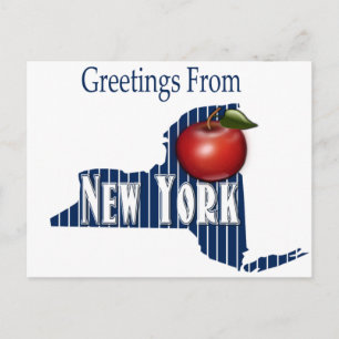 Invitation Carte Postale Salutations de New York Pinstripes et grande Apple