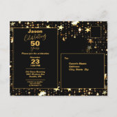 Invitation Carte Postale Salutations et bières Moderne 50e anniversaire (Dos)