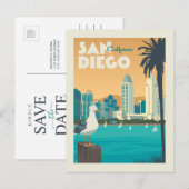 Invitation Carte Postale San Diego, Californie | Save the date (Devant / Derrière)