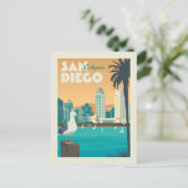 Invitation Carte Postale San Diego, Californie | Save the date (Debout devant)