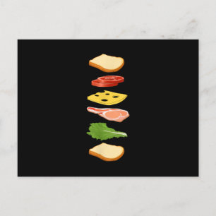 Invitation Carte Postale Sandwich au pain fromage & jambon gourmand