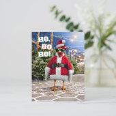 Invitation Carte Postale Santa Chicken (Debout devant)