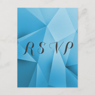 Invitation Carte Postale Sapphire Jewel Tones Wedding RSVP Postcard
