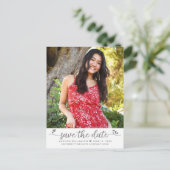 Invitation Carte Postale Sauvegarde blanche du texte de photo de remise de  (Debout devant)