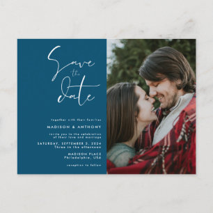 Invitation Carte Postale Sauvegarde de date de mariage minimaliste photo de