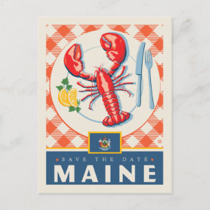 Invitation Carte Postale Save the date   Maine