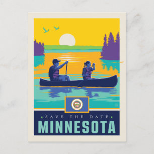 Invitation Carte Postale Save the date   Minnesota