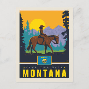 Invitation Carte Postale Save the date   Montana