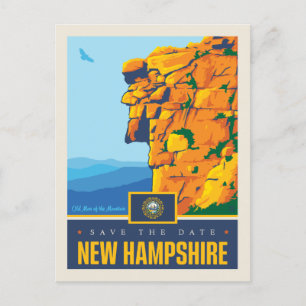 Invitation Carte Postale Save the date   New Hampshire