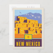 Invitation Carte Postale Save the date | New Mexico (Devant / Derrière)