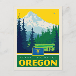Invitation Carte Postale Save the date Oregon