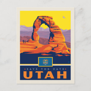 Invitation Carte Postale Save the date   Utah