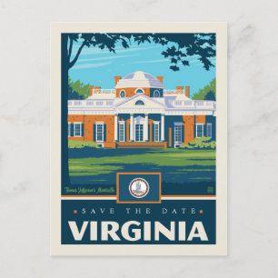 Invitation Carte Postale Save the date   Virginia