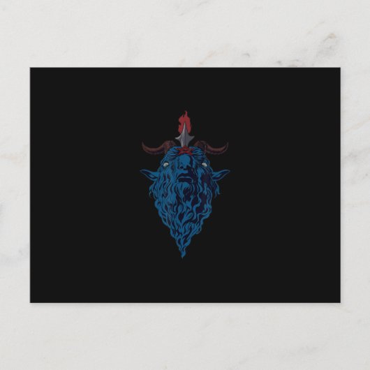 Invitation Carte Postale Sceau de Baphomet Bouc de Mendès Satan Gothique fo (Devant)