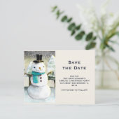 Invitation Carte Postale Scène hivernale de bonhomme de neige mignon Noël à (Debout devant)