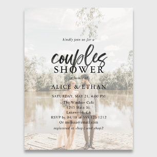 Invitation Carte Postale Script de brosse budgétaire Photo Couple Show Invi