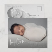 Invitation Carte Postale Script de budget pour baptême et baptême (Devant / Derrière)