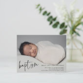 Invitation Carte Postale Script de budget pour baptême et christening (Debout devant)