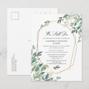 Invitation Carte Postale Script de renouvellement de vœux de mariage Eucaly