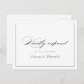 Invitation Carte Postale Script d'élégance classique Mariage simple RSVP (Devant / Derrière)