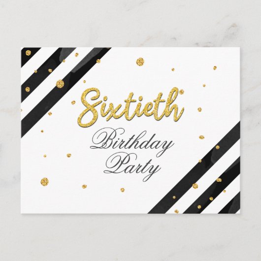 Invitation Carte Postale Script moderne 60e fête d'anniversaire (Devant)