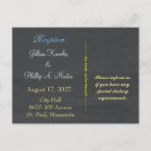 Invitation Carte Postale Script Monogramme 3d Rustique Chalkboard (Dos)