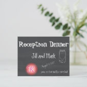 Invitation Carte Postale Script Monogramme 3d Rustique Chalkboard (Debout devant)