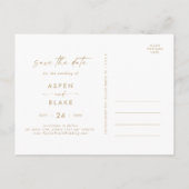 Invitation Carte Postale Script or moderne Horizontal Enregistrer la date (Dos)