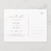 Invitation Carte Postale Script or Rose moderne Horizontal Enregistrer la d (Dos)