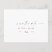 Invitation Carte Postale Script or Rose moderne Horizontal Enregistrer la d (Devant)