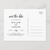 Invitation Carte Postale Script rustique 3 Photo Enregistrer la date (Dos)