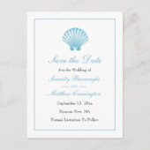 Invitation Carte Postale Seashell Summer Beach Wedding Enregistrer la date (Devant)