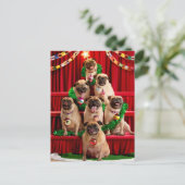 Invitation Carte Postale Sept pug à poser (Debout devant)