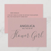 Invitation Carte Postale Seras-tu ma demoiselle d'honneur Fleurs Roses Moti (Devant / Derrière)