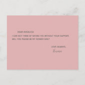 Invitation Carte Postale Seras-tu ma demoiselle d'honneur Fleurs Roses Moti (Dos)