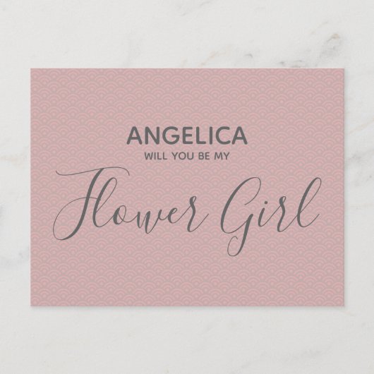 Invitation Carte Postale Seras-tu ma demoiselle d'honneur Fleurs Roses Moti (Devant)