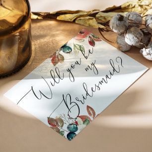 Invitation Carte Postale Seras-tu ma demoiselle d'honneur Mariage botaniq
