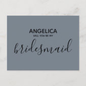 Invitation Carte Postale Seras-tu ma demoiselle d'honneur simple rose paste (Devant)