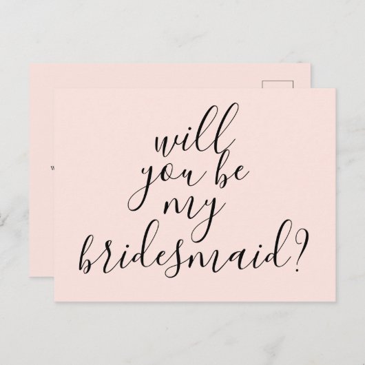 Invitation Carte Postale Seras-Tu Ma Femme D'Accueil Simple Proposition Mod (Devant / Derrière)